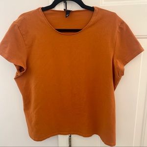 Eileen fisher burnt orange crew neck t shirt XL